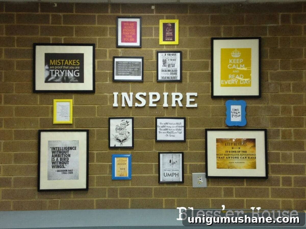 Budget-Friendly Cozy Classroom Ideas for Teachers 14 Inspirational quote wall in classroom