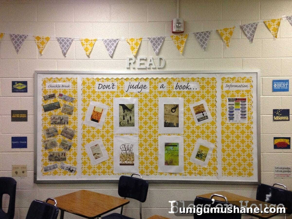 Budget-Friendly Cozy Classroom Ideas for Teachers 6 Classroom bulletin board with READ letters and bunting