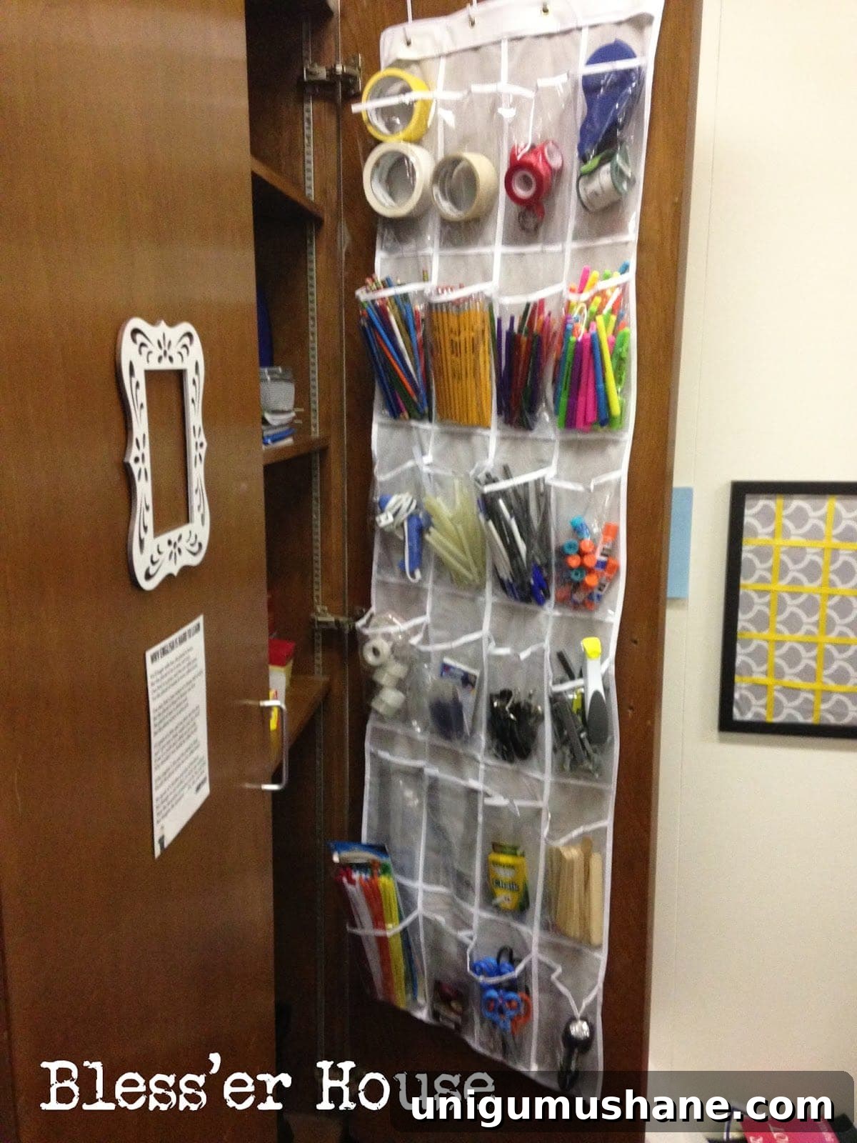 Budget-Friendly Cozy Classroom Ideas for Teachers 10 Classroom supply organizer made from shoe organizer